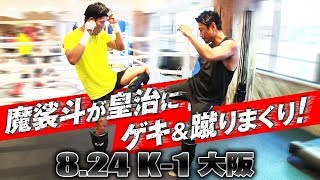 【K-1 WORLD GP】8.24（土）大阪 魔裟斗、皇治の”蹴り”強化にガチスパー！