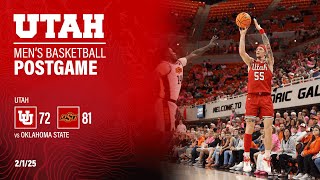 Utah Basketball: 72 - Oklahoma State: 81 | Postgame Press Conference