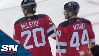 Devils' Michael McLeod Feeds Miles Wood With Between-The-Leg Pass For Go-Ahead Goal vs. Jets