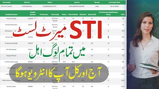 STI Merit List Interview of Short Listed Candidates 03 02 2025 to 04 02 2025 - STI Final Merit List