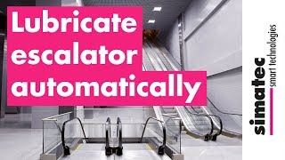 Automatically lubricate escalators and moving walkways with simalube