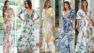 Vestidos!! Hermosas ideas y diseños de Vestidos Estampados Para Primavera - Verano 2024