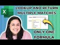 How to Return Multiple Values in Excel Lookup Function | Get All Matches!