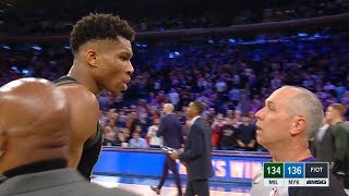Giannis Antetokounmpo Furious With Referee after Last Play - Bucks vs Knicks | December 1, 2018