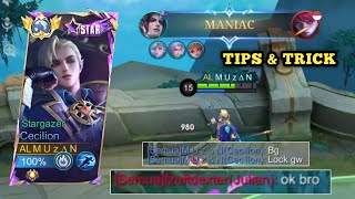 TUTORIAL : TIPS &TRICK MAIN CECILION SOLO RANK!! TEAM POSISI KALAH? LAKUKAN CARA INI -MOBILE LEGENDS