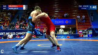 1/2 GR - 92 kg: A. MILESHIN (RUS) v. R. KARELSON (EST)