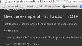 instr function in QTP