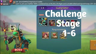 Lords mobile Challenge stage 1-6 f2p|Gurgitator challange stage 1-6