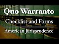 quo warranto checklist and forms amjur