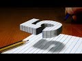 3D Trick Art On Line Paper, Floating Number 5