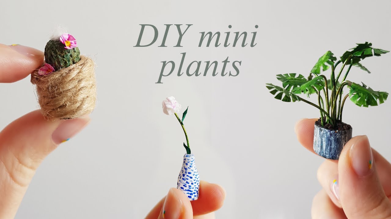 3 Miniature Plants Easy Diy Tutorial Plantas En Miniatura Mini