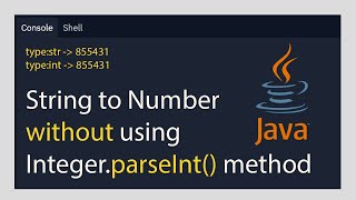 Java Program How to Convert String Number to Int without using Integer.parseInt() Method