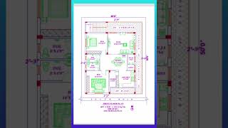 south facing house plan 2BHK for vastu  222.22 Sq Yds