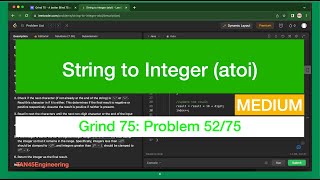 #52 String to Integer (atoi) Problem | Leetcode - Java | Grind 75: Coding Series