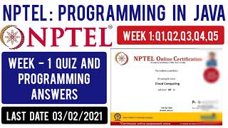 NPTEL: Programming In Java Assignment 1 Solutions |Week 1 Quiz and Programming Questions & Solutions