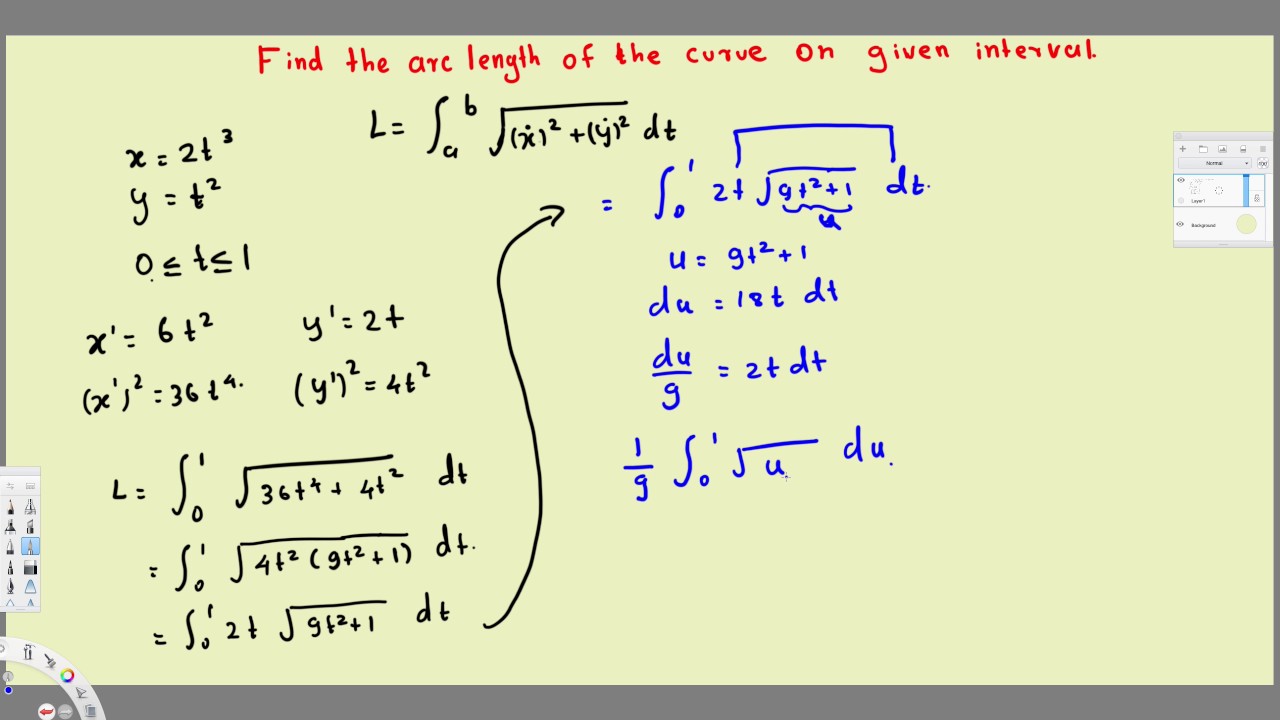 Arc Length For A Parametric Curve - Integral Calculus - YouTube