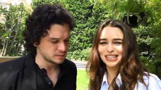Emilia Clarke and Kit Harington at Game of Thrones Season 3 presscon in LA