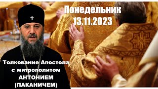 Понедельник, 13 ноября 2023 года. Толкование Апостола с митр. Антонием (Паканичем).