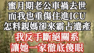 蜜月期老公車禍去世，而我也重傷住進ICU，怎料親媽卻來霸占遺產，我反手斷絕關系，讓她一家徹底傻眼