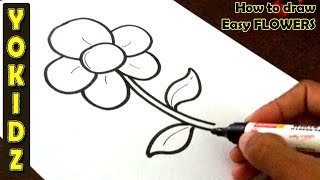 How to draw easy FLOWER