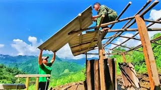 阿龙夫妇建新厨房，1天完成屋顶铺瓦，夫妻齐心共创美好生活