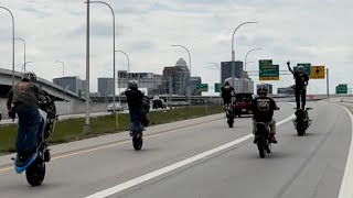 Stunt For The Roses Main Ride 2023 HARLEY WHEELIES, STUNTS, \u0026 BURNOUTS