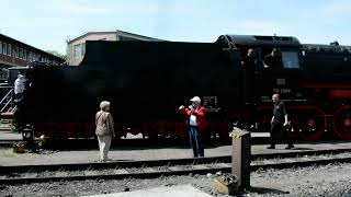 Eisenbahnmuseum Heilbronn: Dampflokomotive BR 50 2988 auf Drehscheibe in Rangierfahrt 2016