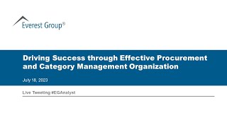 On-Demand Webinar: Driving Success through Effective Procurement & Category Management Organization