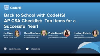 CodeHS Webinar: AP CSA Checklist (2022)