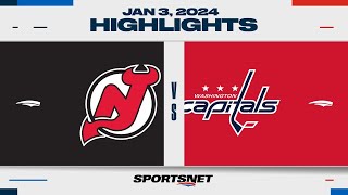 NHL Highlights | Devils vs. Capitals - January 3, 2024