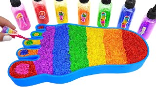 Satisfying Video l How to make Nail Polish Foot into Mixing Slime & Glitter Bathtub Cutting ASMR #77