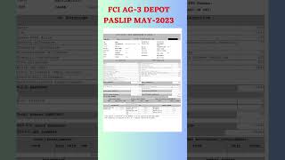 FCI AG 3 DEPOT MAY 2023  PAYSLIP #latest #payslip #salaryslip #salaryslip  #fci #fcirecruitment2023