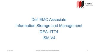 Dell EMC Associate Information Storage and Management  | ISM V4 | Exam Dumps