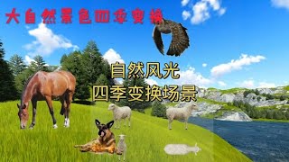 大自然景色，画中画合成画面，原创作品分享