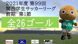 【全ゴール集】 2021年度 第99回 関西学生サッカーリーグ(前期) 第1節