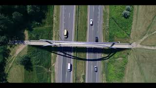 KLEBONISKIS PEDESTRIANT BRIDGE IN KAUNAS LITHUANIA | DJI AIR 2S | Cinematic Footage 4K