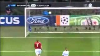 UNBELIEVABLE Stankovic goal Inter vs Schalke [UEFA Champions League] 04.05.2011