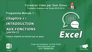 Formation Microsoft Excel 1 : Introduction aux fonctions partie 2  [LePousse.com]