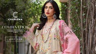 Charizma Combination Printed and Embroidered Lawn Collection 2025 | Adans Libas Premium Lawn 2025