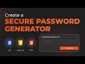 Build a Password Generator using HTML, CSS, and JavaScript | Frontend Project Tutorial | Part 1