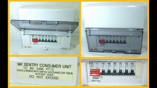 MK Sentry 6-way Populated Main Switch Consumer Unit Electrical MCB RCD NEW