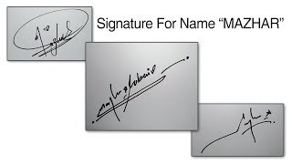 Signature for alphabet (M) - Signature for Name Mazhar