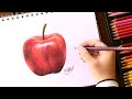 How to Draw a Realistic Apple | Drawing Fruit with Colored Pencils