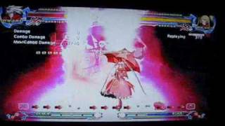 BlazBlue - Rachel midscreen frog combo on Ragna w/ one wind