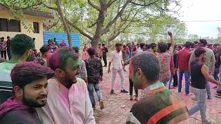 IGU Meerpur, Rewari students doing msti in Holi festival at campus