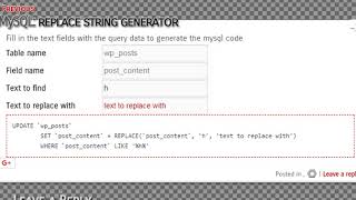 mysql replace string query generator