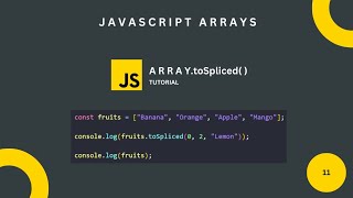 #javascript array tospliced( ) method explained