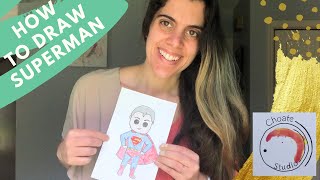 How to Draw Superman l  Art with Ms. Choate: Day 51| #stayhome & draw #withme