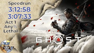 [WR] Ghost of Tsushima Speedrun in 3:12:58 and 3:07:33 - Act 1 Any%, Lethal