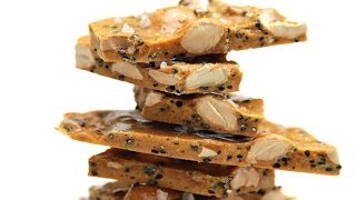 Salted Marcona Almond Brittle - with Black Sesame and Coriander